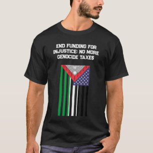 T-shirt Drapeau américano-palestinien - Stop aux génocides