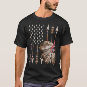 T-shirt Drapeau amérindien 4 juillet Patriotique Usa Tri