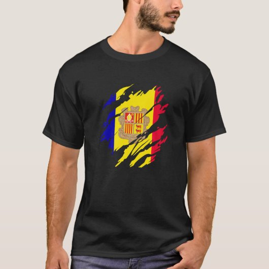 T-shirt drapeau andorran Andorre (Devant)