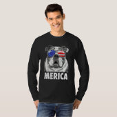 T-shirt Drapeau anglais Bulldog 4 juillet Merica Men Usa (Devant entier)