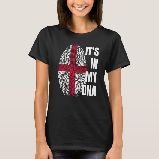 T-shirt Drapeau anglais Dna Empreinte manuscrite Angleterr (Devant)
