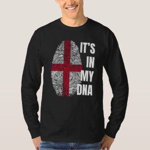 T-shirt Drapeau anglais Dna Empreinte manuscrite Angleterr
