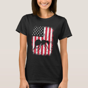 T-shirt Drapeau animal Vintage américain 4 juillet Ant