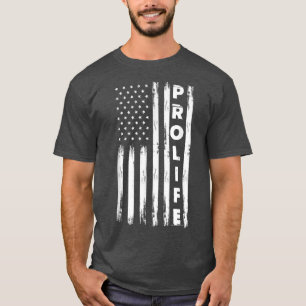 T-shirt Drapeau Anti-avortement américain en détresse Vint