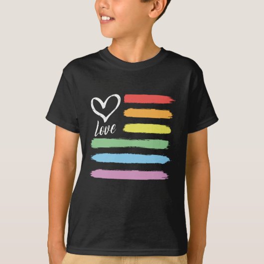 T-shirt Drapeau arc-en-ciel américain LGBT (Devant)