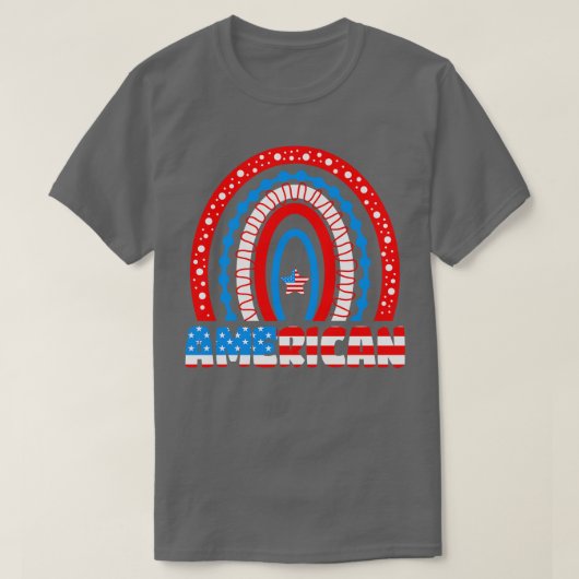 T-shirt Drapeau arc-en-ciel américain Patriotic Happy 4 ju (Design devant)