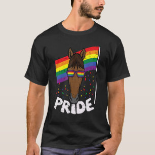 T-shirt Drapeau Arc-en-ciel Cheval Animal Fierté Gay Ally
