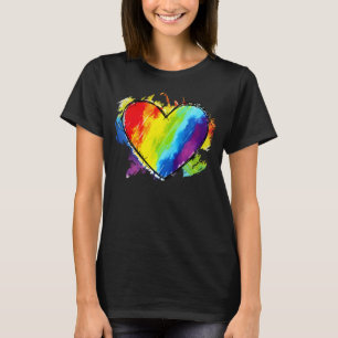 T-shirt Drapeau Arc-en-ciel Cœur Coloré LGBTQ+ Lesbienne G
