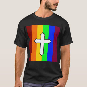 T-shirt Drapeau arc-en-ciel - Croix