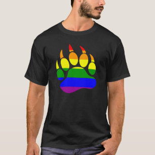 T-shirt Drapeau arc-en-ciel de la fierté Gay Bear Patte d'