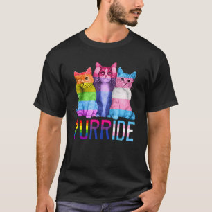 T-shirt Drapeau Arc-en-ciel de la fierté LGBT de chat de t
