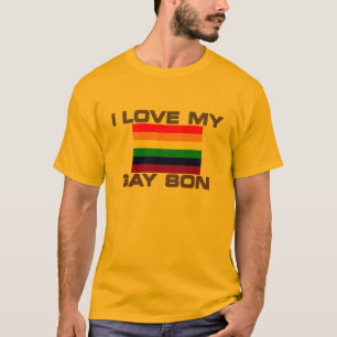 T-shirt Drapeau arc-en-ciel de soutien gay j'aime mon fils