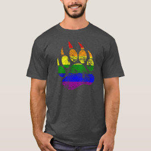 T-shirt Drapeau arc-en-ciel GAY BEAR Patte d'ours en détre