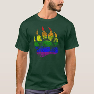 T-shirt Drapeau arc-en-ciel GAY BEAR Patte d'ours en détre