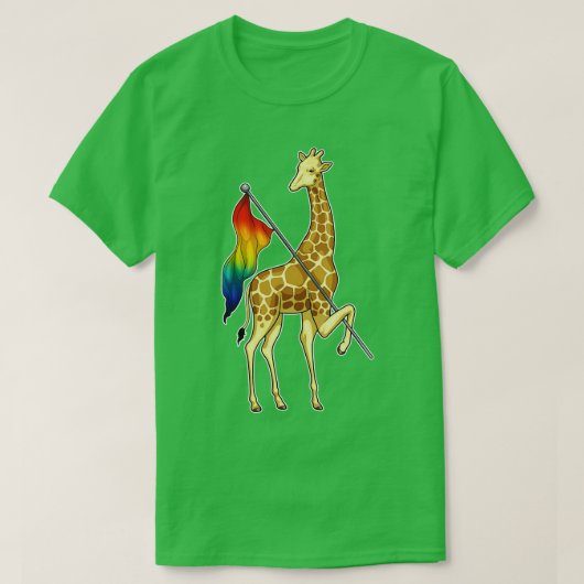 T-shirt Drapeau arc-en-ciel Giraffe (Design devant)