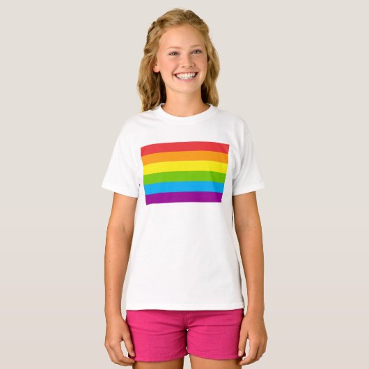 T-shirt Drapeau arc-en-ciel Lgbt (Devant entier)