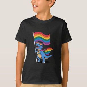 T-shirt Drapeau arc-en-ciel LGBT de la fierté gay des dino