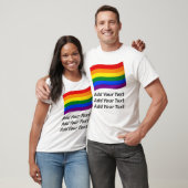 T-shirt Drapeau arc-en-ciel LGBT Gay pride Drapeau Texte p (Unisexe)