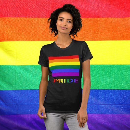 T-shirt Drapeau arc-en-ciel LGBT Pride & Texte Femmes