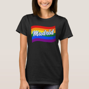 T-shirt Drapeau arc en ciel Madrid Espagne Gay pride LGBT
