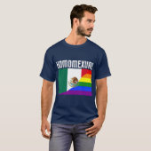 T-shirt Drapeau arc-en-ciel mexicain gay pride Fiers Homos (Devant entier)