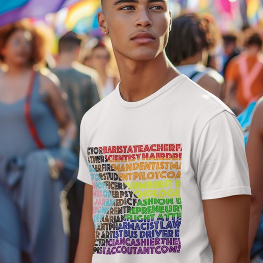 T-shirt Drapeau arc-en-ciel progressiste LGBT Script gay