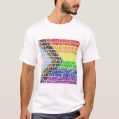 T-shirt Drapeau arc-en-ciel progressiste LGBT Script gay (Devant)