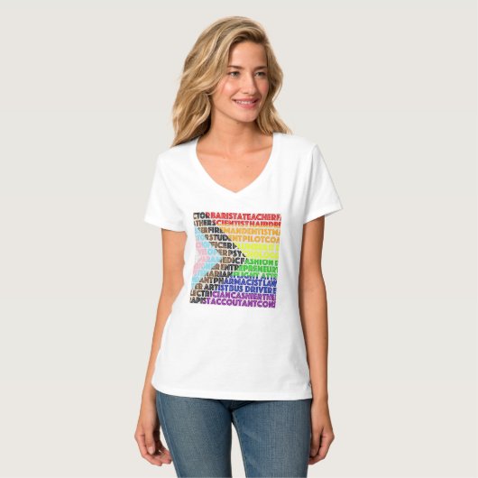 T-shirt Drapeau arc-en-ciel progressiste LGBT Script gay (Devant entier)