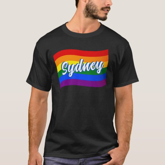 T-shirt Drapeau arc-en-ciel Sydney Australie Gay pride LGB (Devant)
