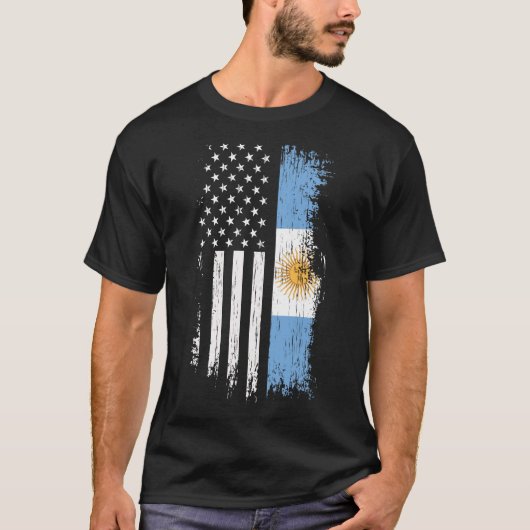 T-shirt Drapeau argentin américain (Devant)