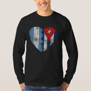 T-shirt Drapeau argentin cubain Coeur Argentine Cuba Drape