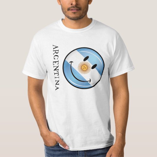 T-shirt Drapeau argentin de sourire (Devant)