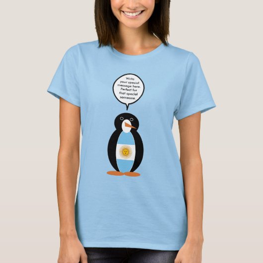 T-shirt Drapeau argentin Ms Penguin parlant  (Devant)