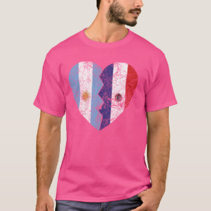 T-shirt Drapeau argentin paraguayen Heart Argentina Parag