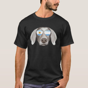 T-shirt Drapeau Argentin Weimaraner Argentine Pochette