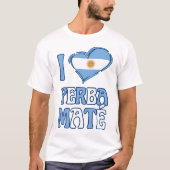 T-shirt Drapeau Argentine stylish I LOVE YERBA MATE (Devant)