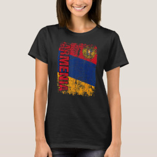 T-shirt DRAPEAU ARMÉNIEN GRAND Drapeau Vintage DÉMIT ARMÉN