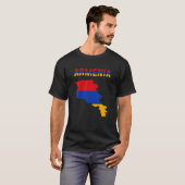 T-shirt Drapeau Arménien Sur La Carte D'Arménie (Devant entier)