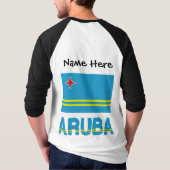 T-shirt Drapeau Aruba et Aruba personnalisé à long feuilla (Dos)