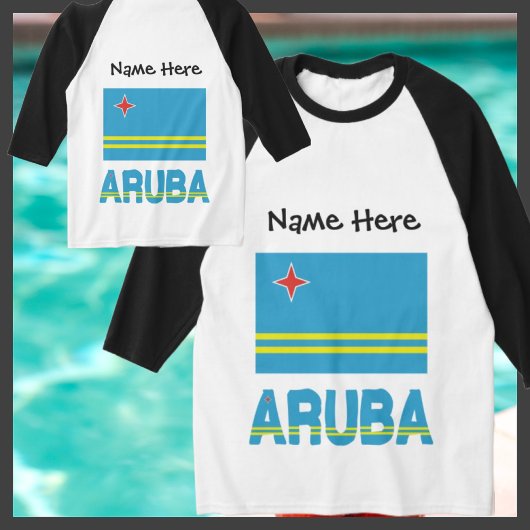 T-shirt Drapeau Aruba et Aruba personnalisé à long feuilla