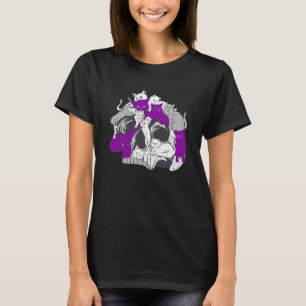 T-shirt Drapeau asexué chat as occulte gothique LGBQA Asex