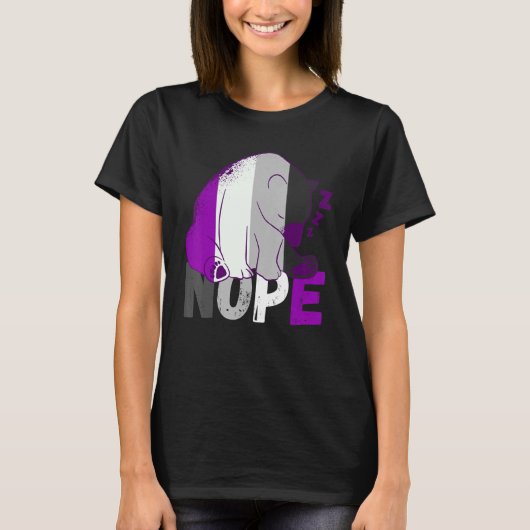 T-shirt Drapeau Asexuel Nope Ours De Lance Ace Asexuel Lgb (Devant)