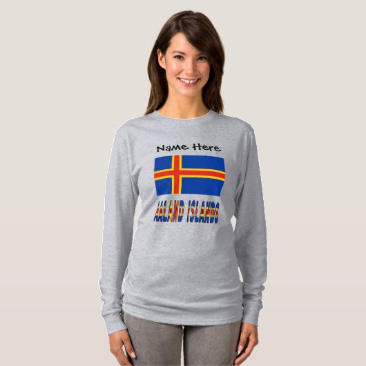 T-shirt Drapeau Ashland Islands Ålander Personnalisé (Devant entier)
