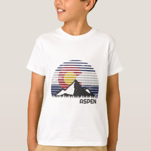 T-shirt Drapeau Aspen Colorado - Co Mountain