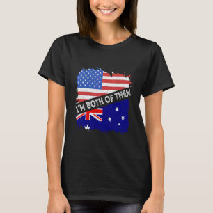T-shirt Drapeau Australie Je Suis Les Deux USA Amérique Au