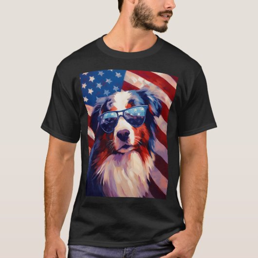 T-shirt Drapeau australien 4 juillet américain (Devant)