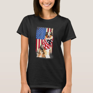 T-shirt Drapeau Australien Américain Shepherd'Amérique Éta