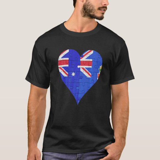 T-shirt Drapeau australien Caymanien Coeur (Devant)