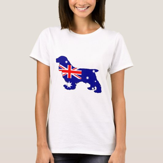 T-shirt Drapeau australien - cocker (Devant)