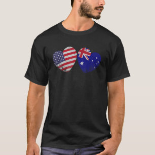 T-shirt Drapeau australien de coeur Famille patriotique He